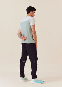 Men Color Block Gym T-Shirt - Silver Grey - 2