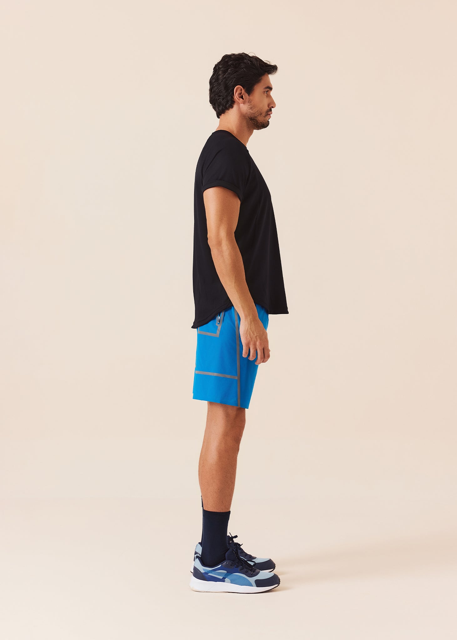 Men Multi-Pocket Gym Shorts - Royal Blue - 4