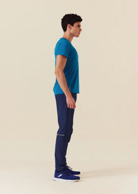 Men Zipper Pocket Workout Pants - Estate Blue - 4