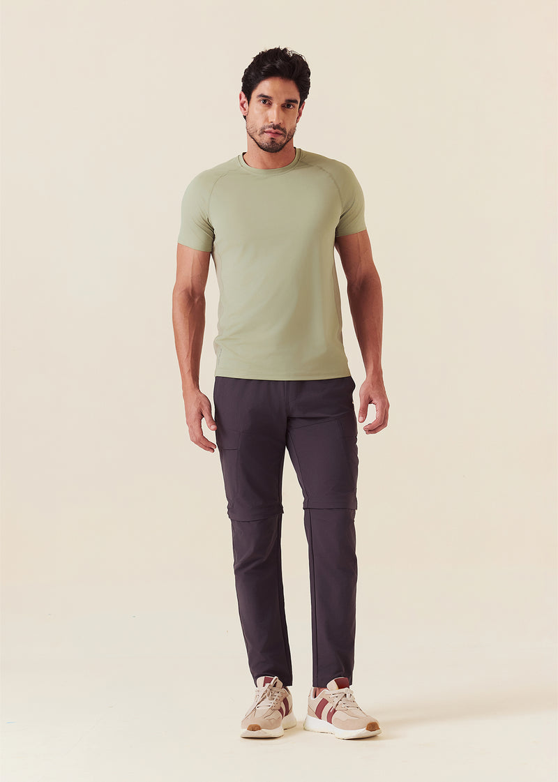 Men Mesh Gym T-Shirt - Fawn Green
