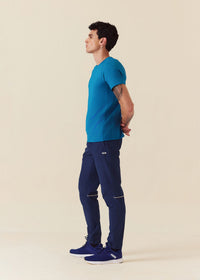 Men Zipper Pocket Workout Pants - Estate Blue - 5