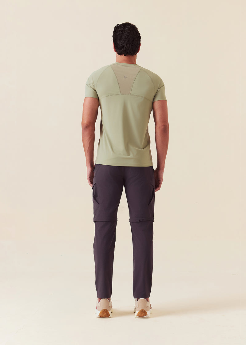 Men Mesh Gym T-Shirt - Fawn Green