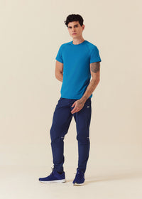 Men Zipper Pocket Workout Pants - Estate Blue - 2