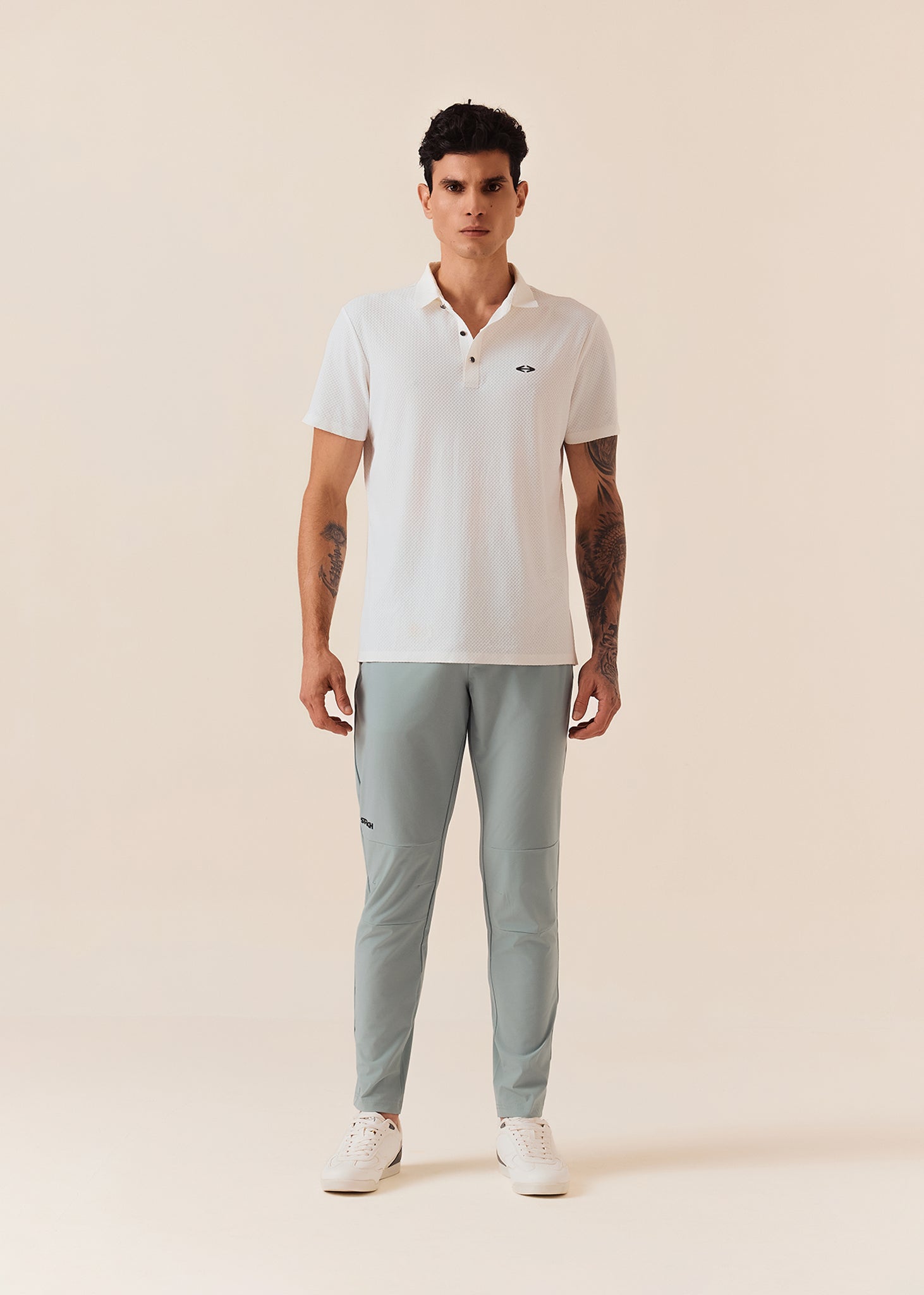 Bonded Zipper Track Pants - Sage Green