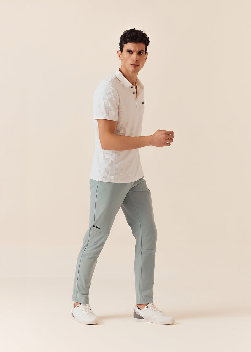 Bonded Zipper Track Pants - Sage Green