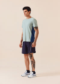 Men Color Block Gym T-Shirt - Grey Sage - 4