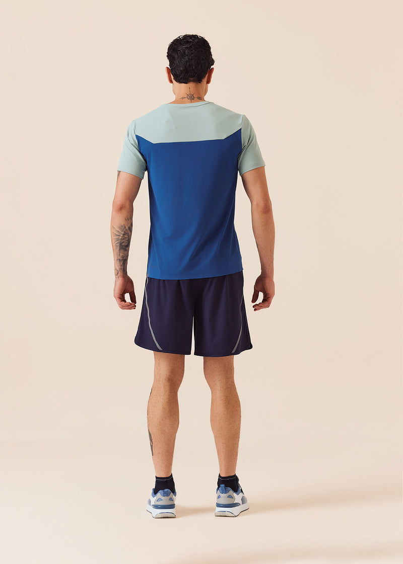 Men Color Block Gym T-Shirt - Grey Sage