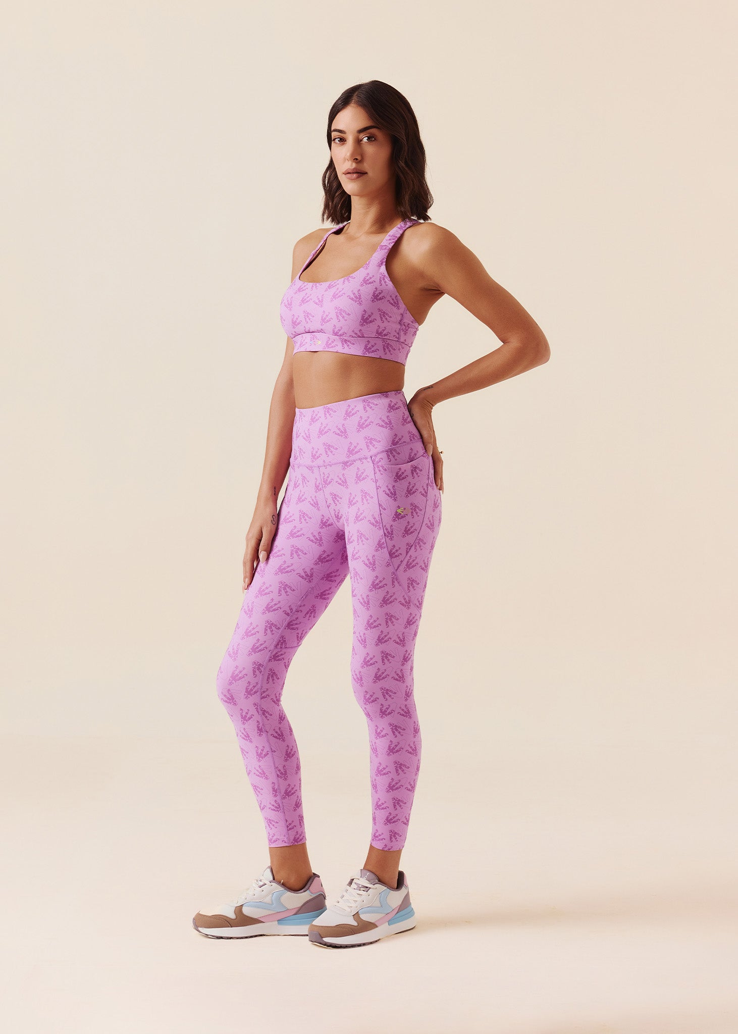 Printed Workout Leggings - Orchid Pink