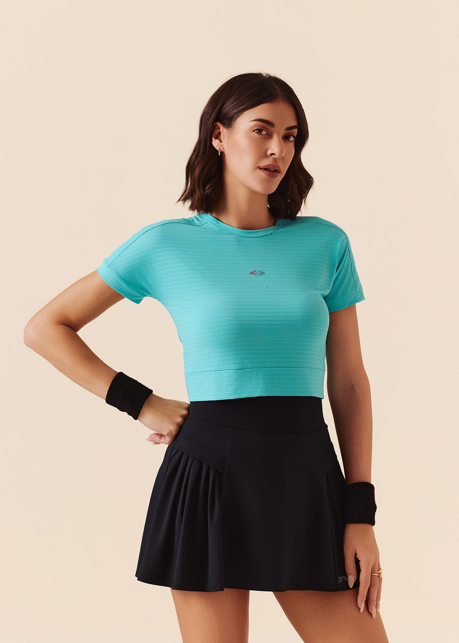 Workout Backless Crop Top - Turquoise