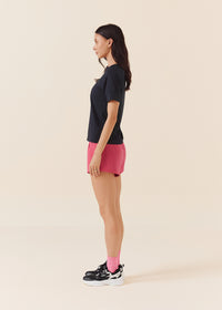 Women Pocket Workout Shorts - Raspberry - 4