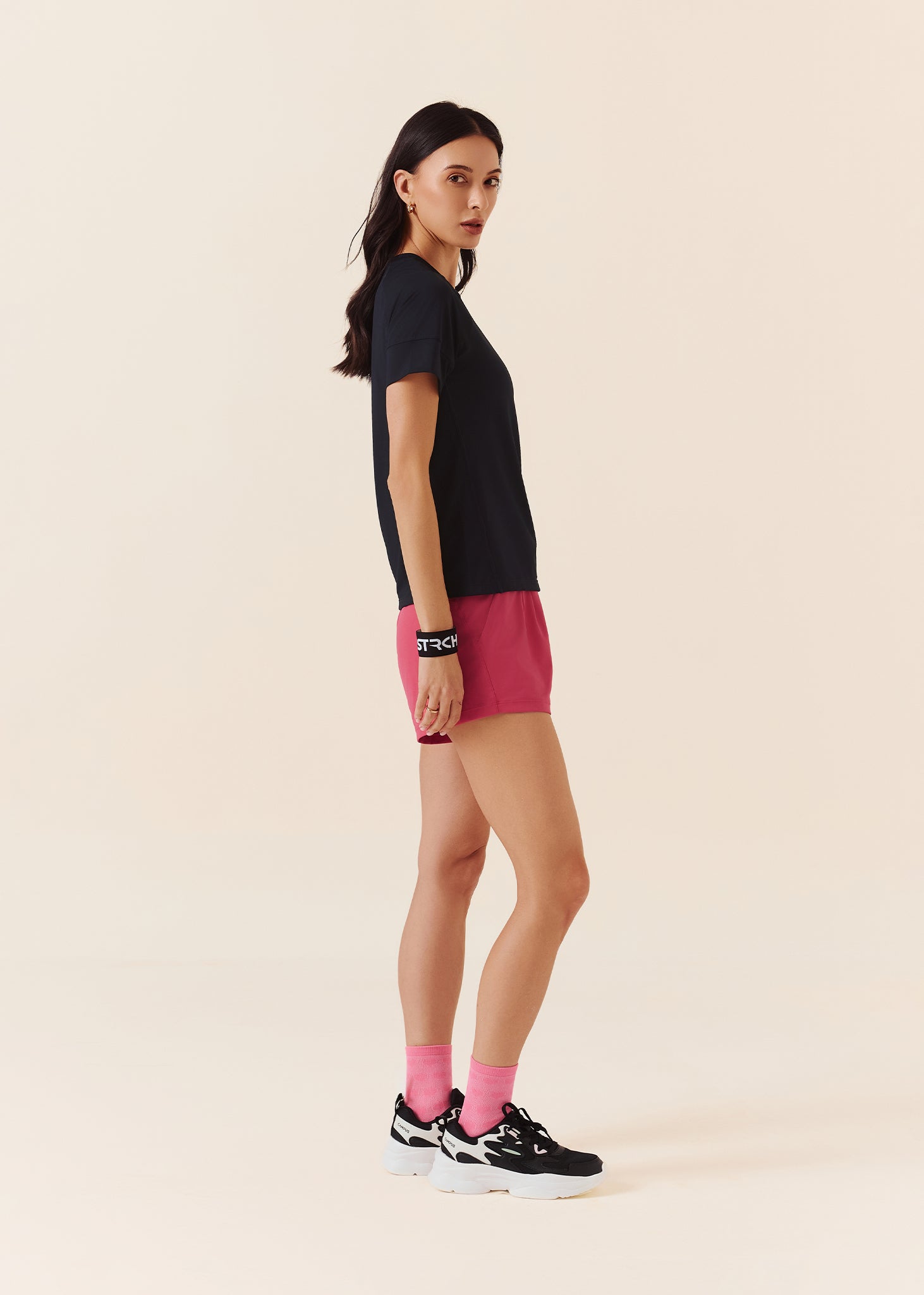 Womens Pocket Workout Leggings - Raspherry - L