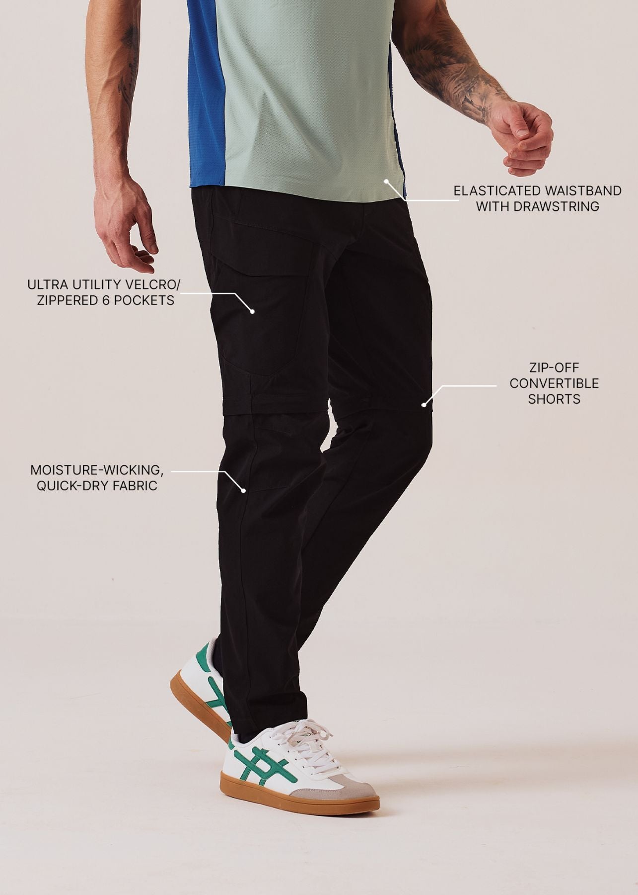Slim Fit Performance Track Pants - Jet Black