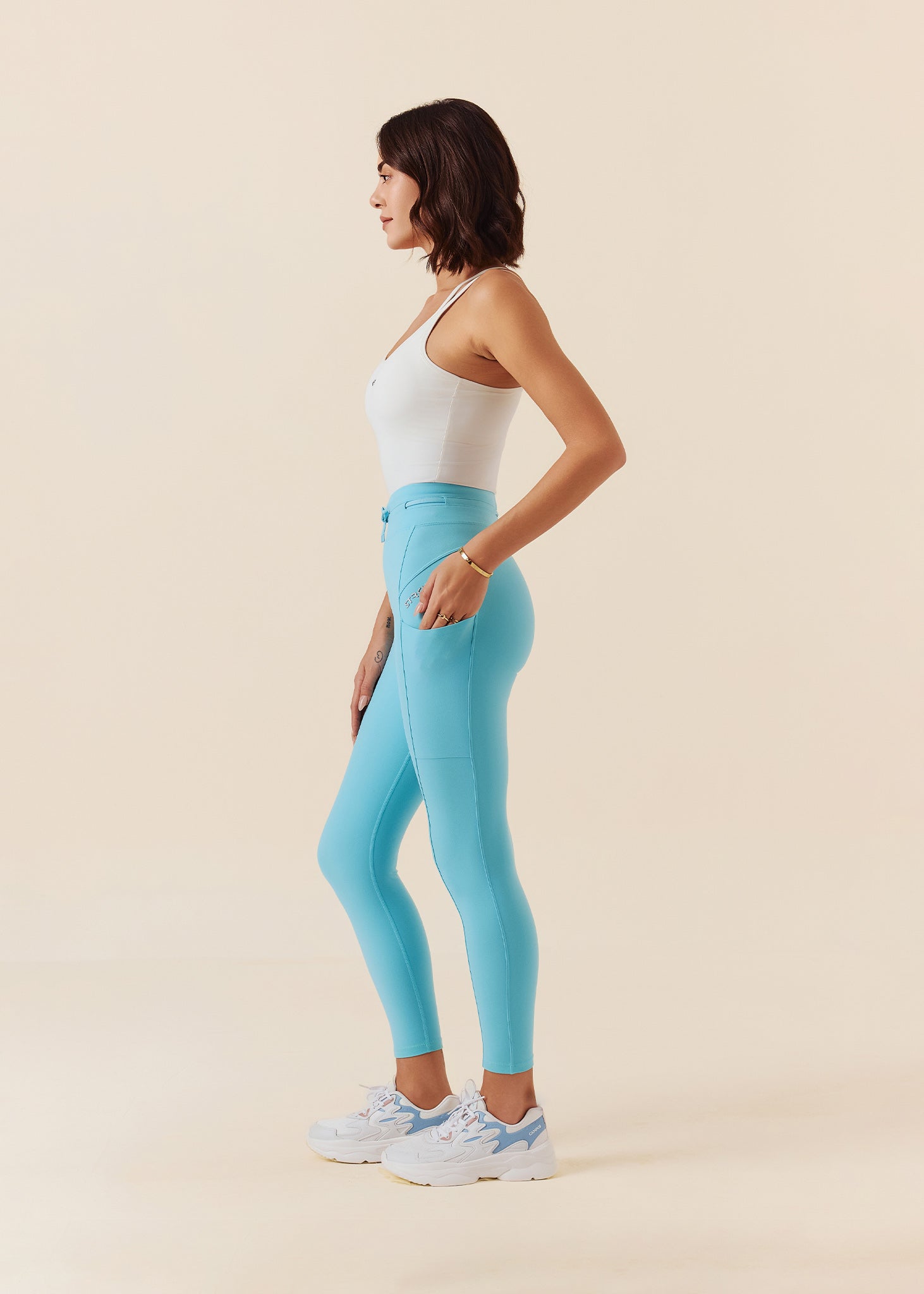 High performance Bonded Leggings - Milky Blue