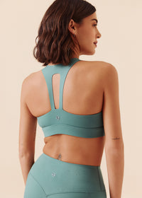 Women Breathable Racerback Bra - Vine Green - 2