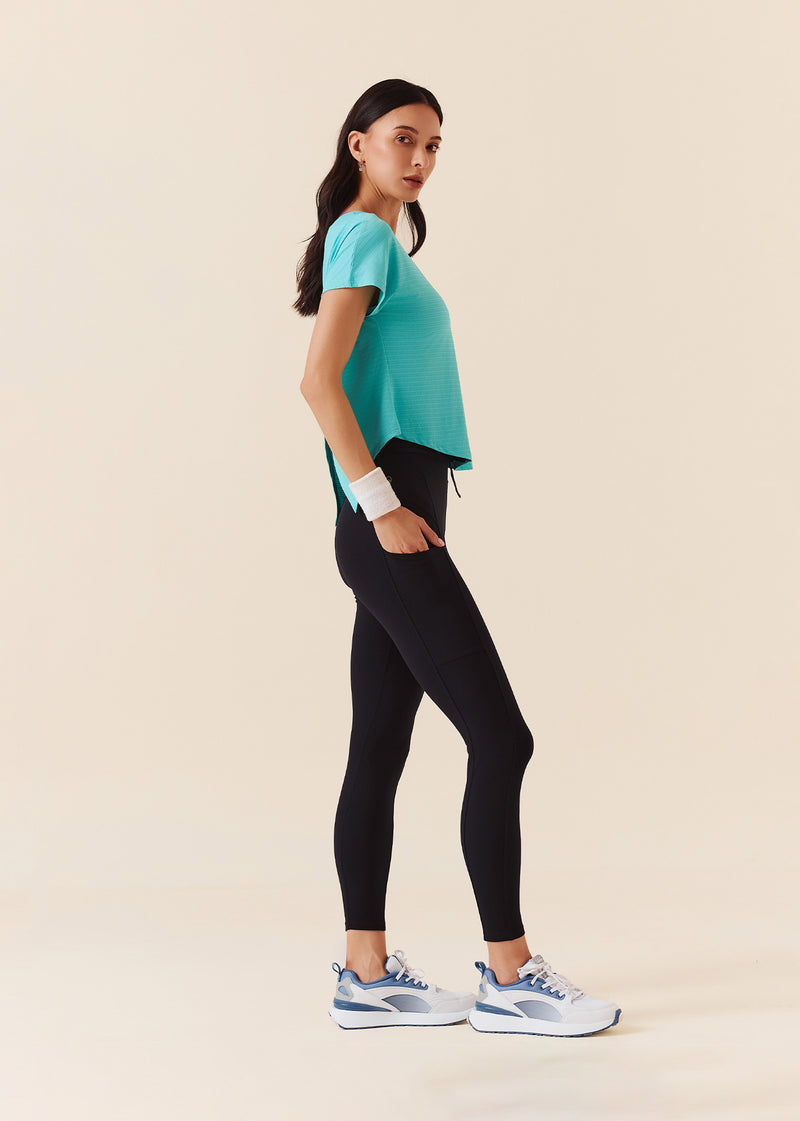 Women V-Back Tie Top - Turquoise