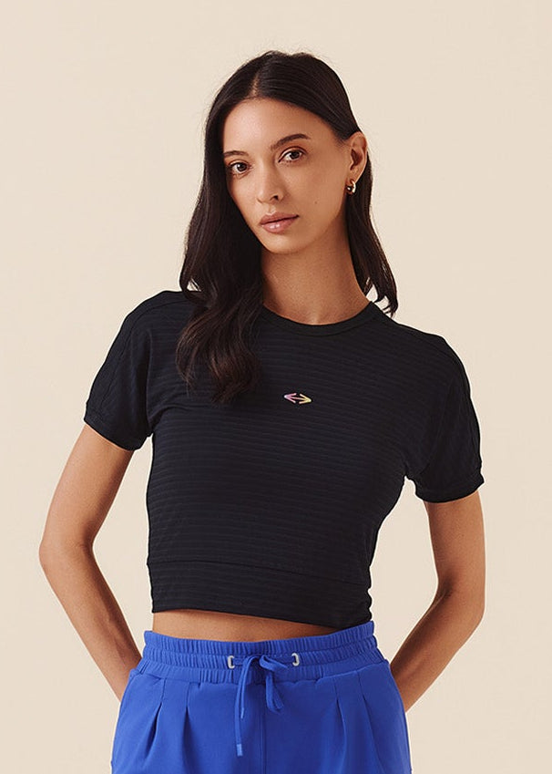 Womens Quick Dry Workout Top - Jet Black - L