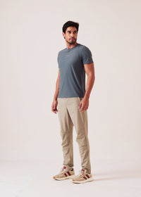Men Zipper Pocket Workout Pants - Muted Green - 4