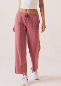 Women High Waist Flare Pants - Rose Pink - 1