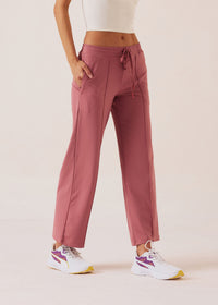 Women High Waist Flare Pants - Rose Pink - 6