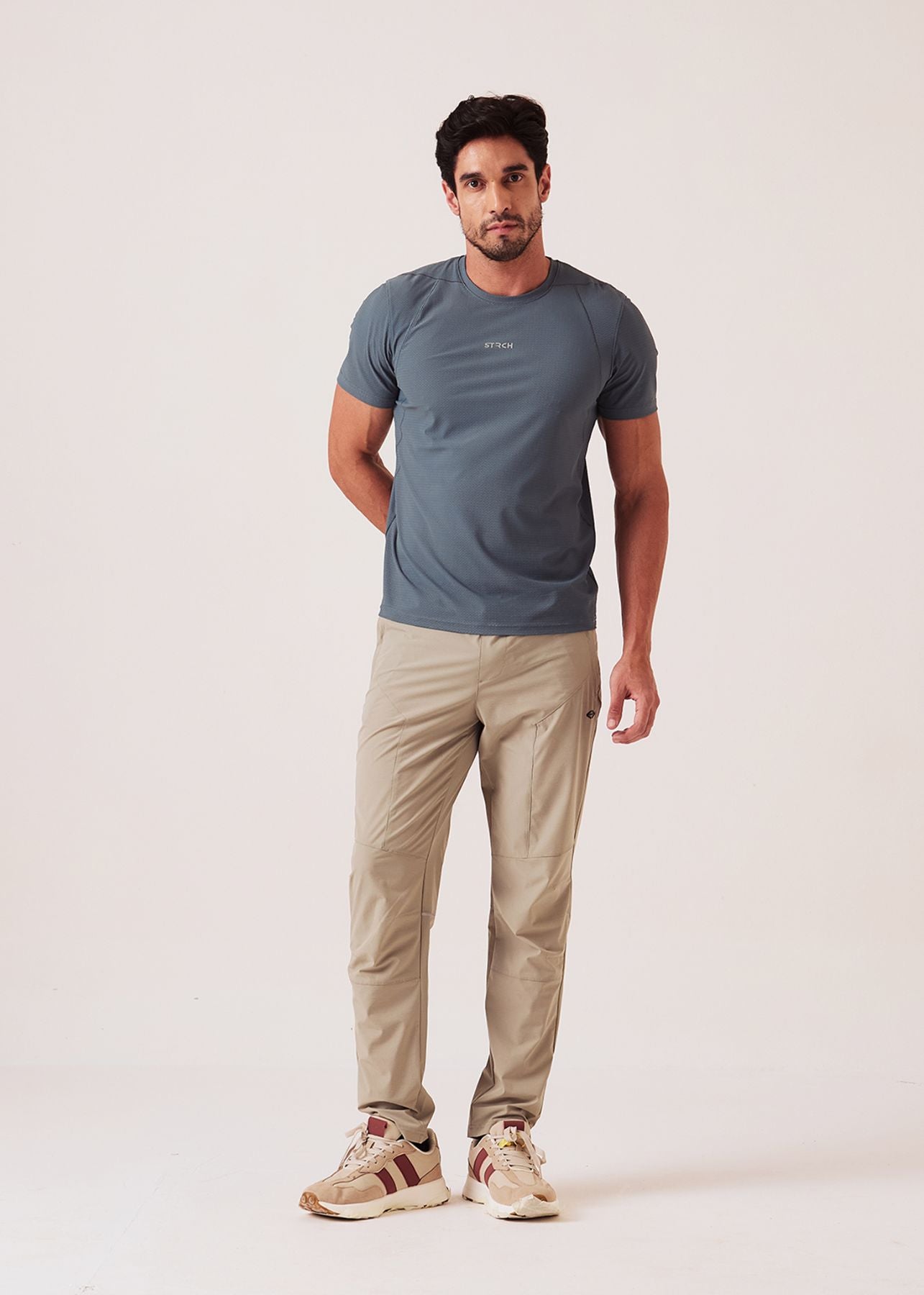 Men Zipper Pocket Workout Pants - Muted Green - 2