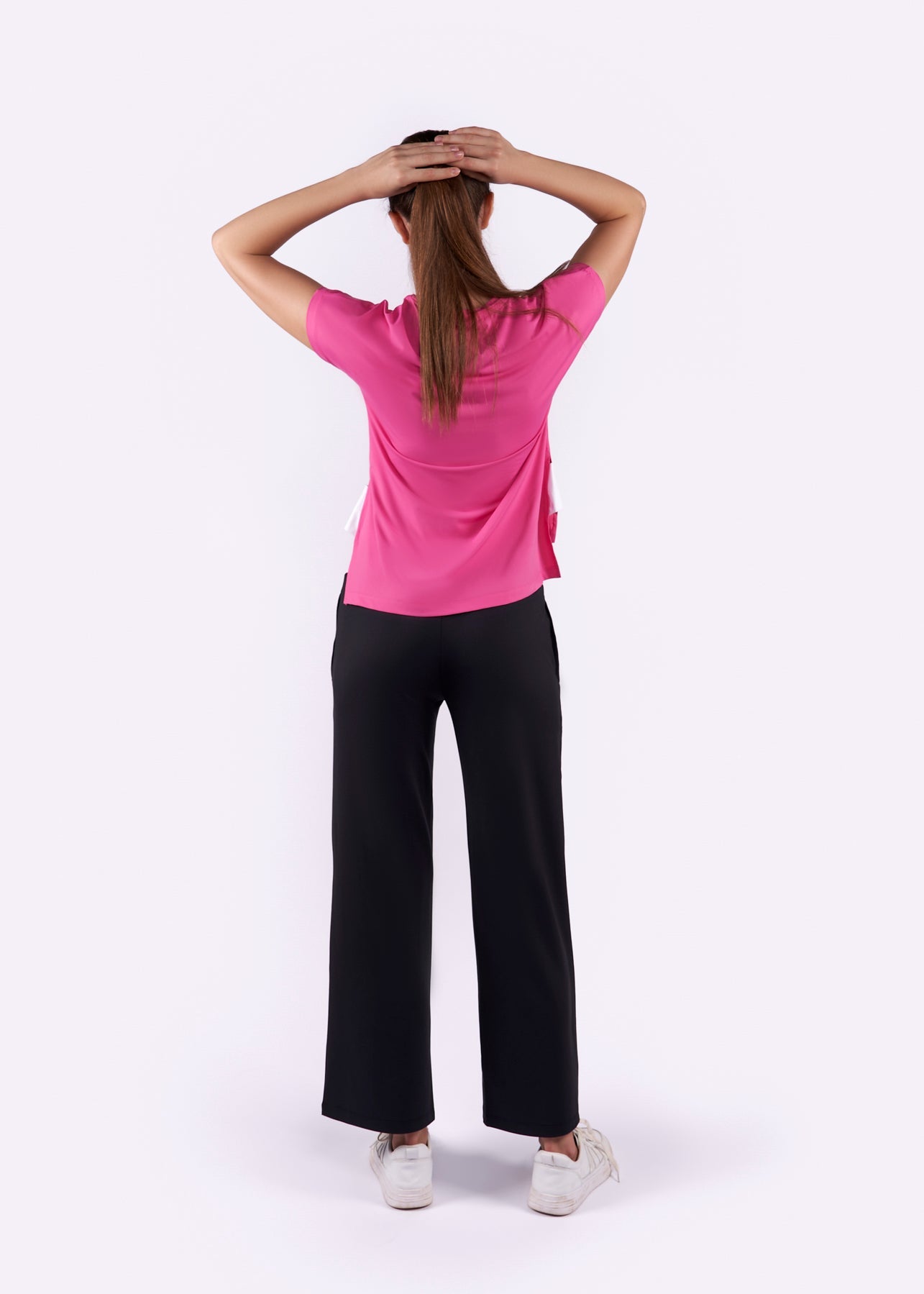 Women High Waist Flare Pants - Black - 3
