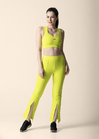 Women Reflective Gym Sports Bra - Neon Green - 1