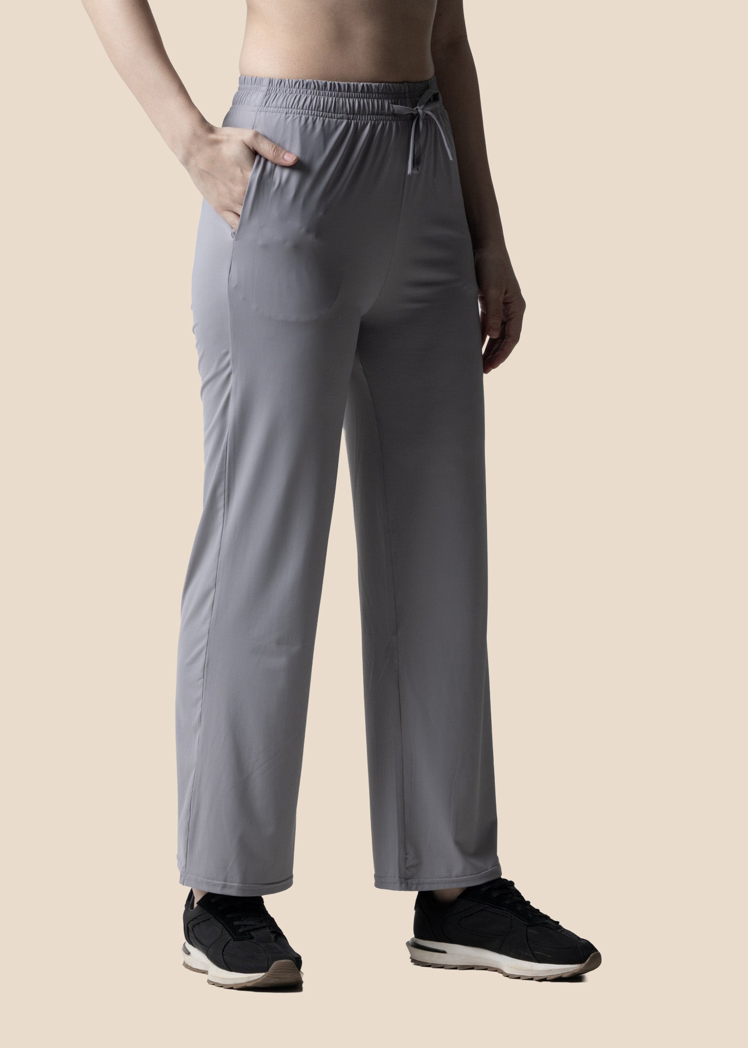 Women Straight Fit Pants - Purple Grey