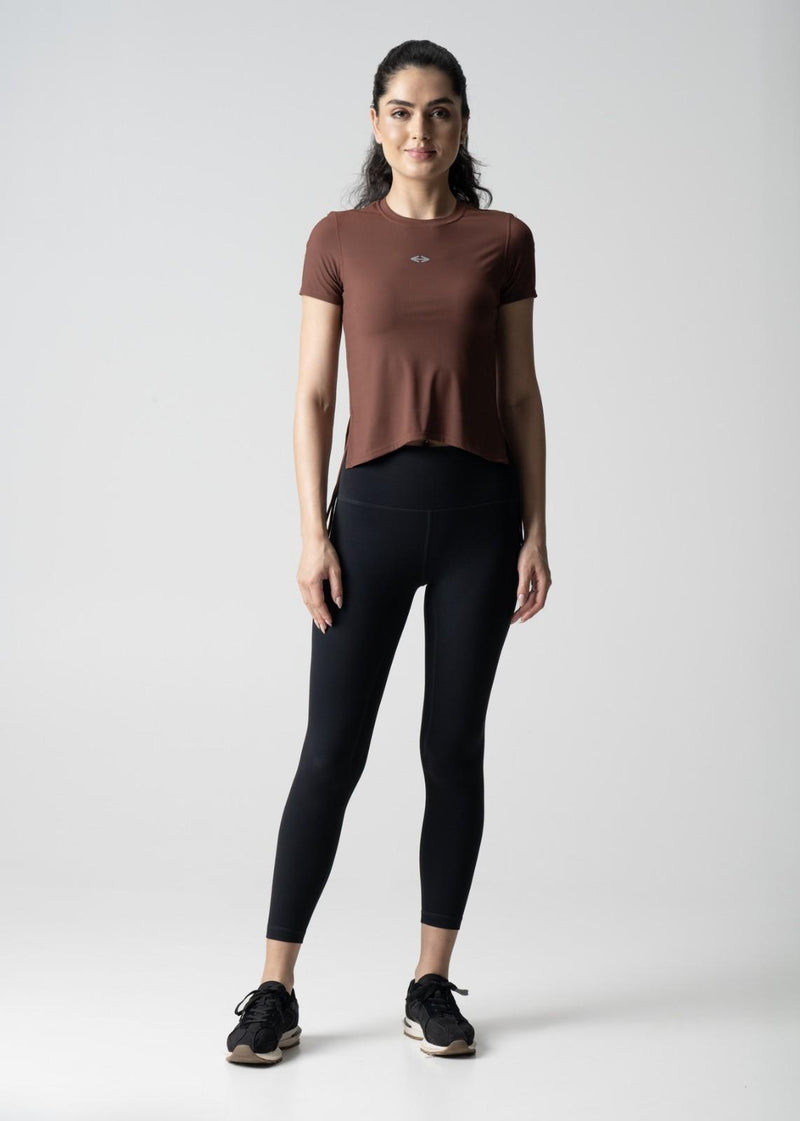 Women Side Tie Crop Top - Brown