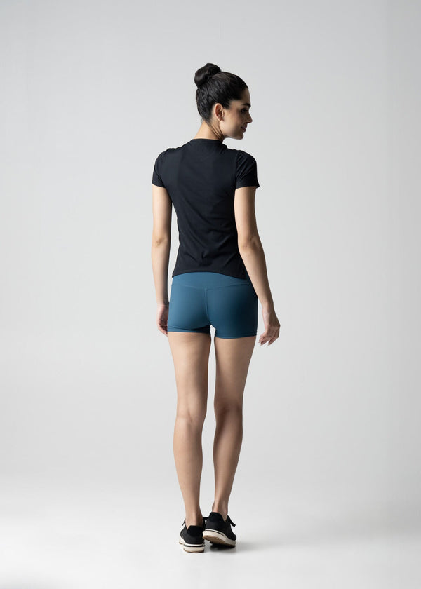 Women Side Tie Crop Top - Black - 4
