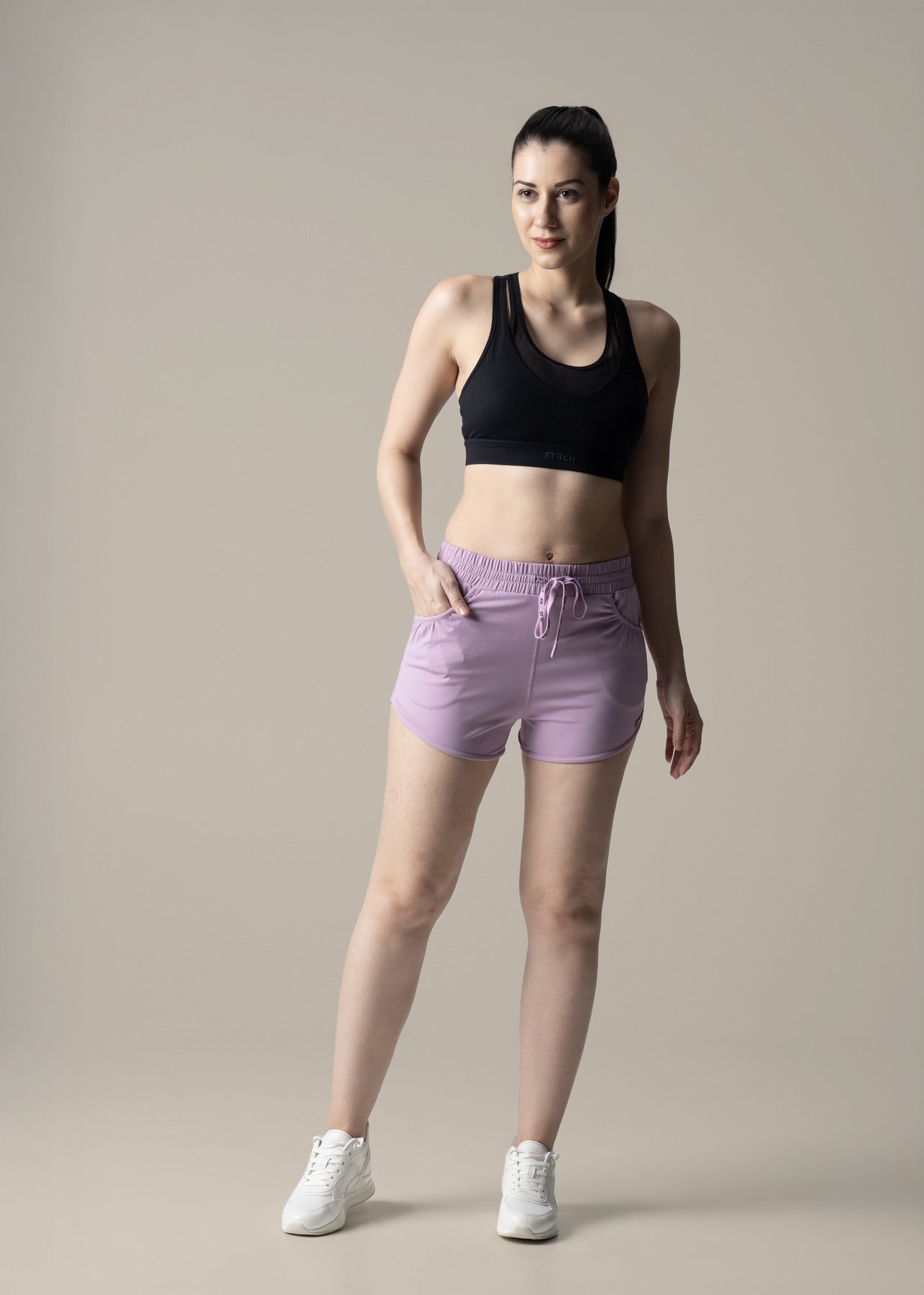 StrchFlex Fitted Shorts - Lavendar