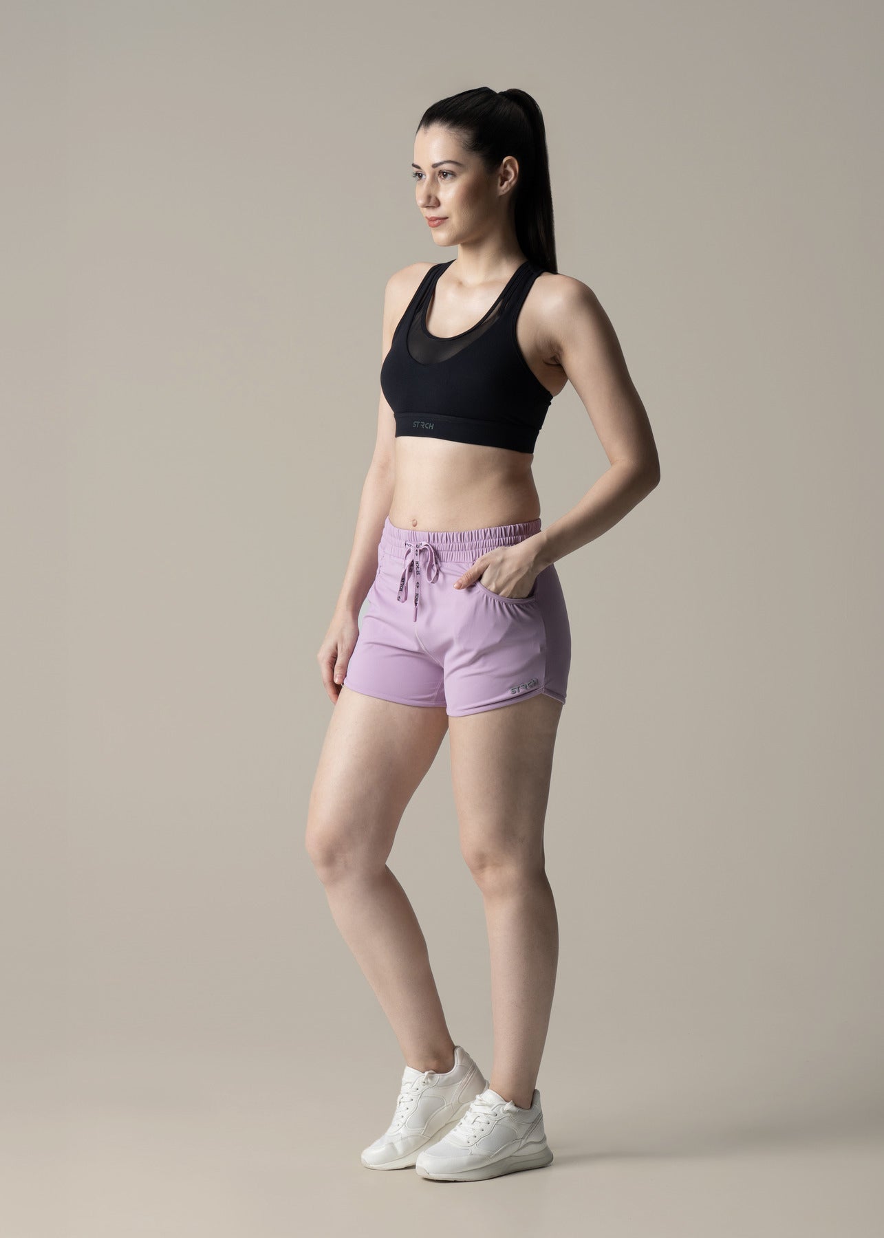 StrchFlex Fitted Shorts - Lavendar