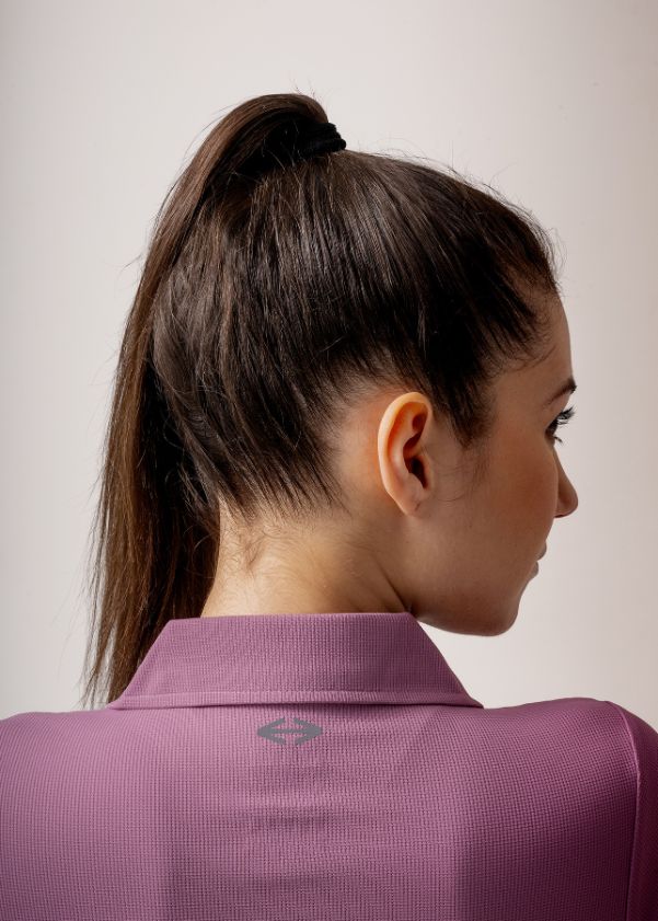 Women Sporty Textured Polo Top - Blush Pink