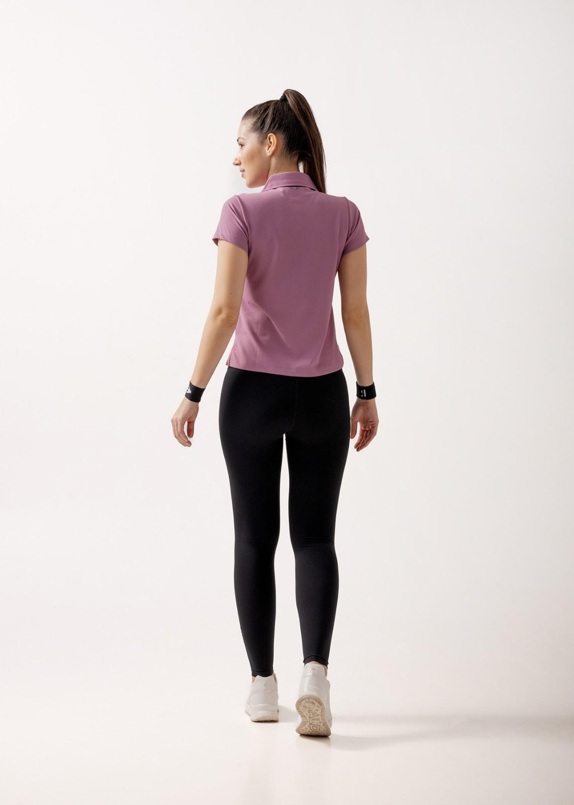 Women Sporty Textured Polo Top - Blush Pink - 4