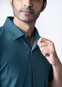 Men Active Polo Tshirt Teal Green - 5
