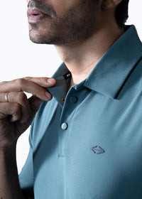 Men Active Polo Tshirt Teal Green - 4