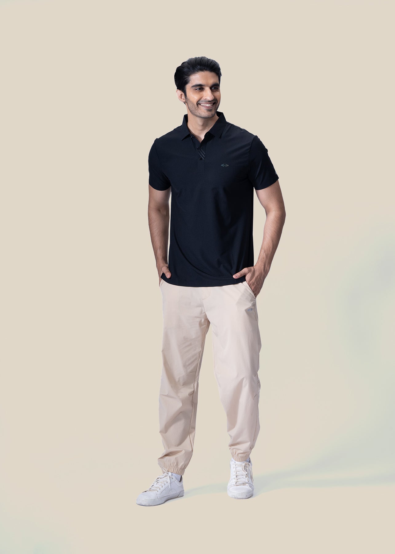 Men Bonded Polo - Black - 2