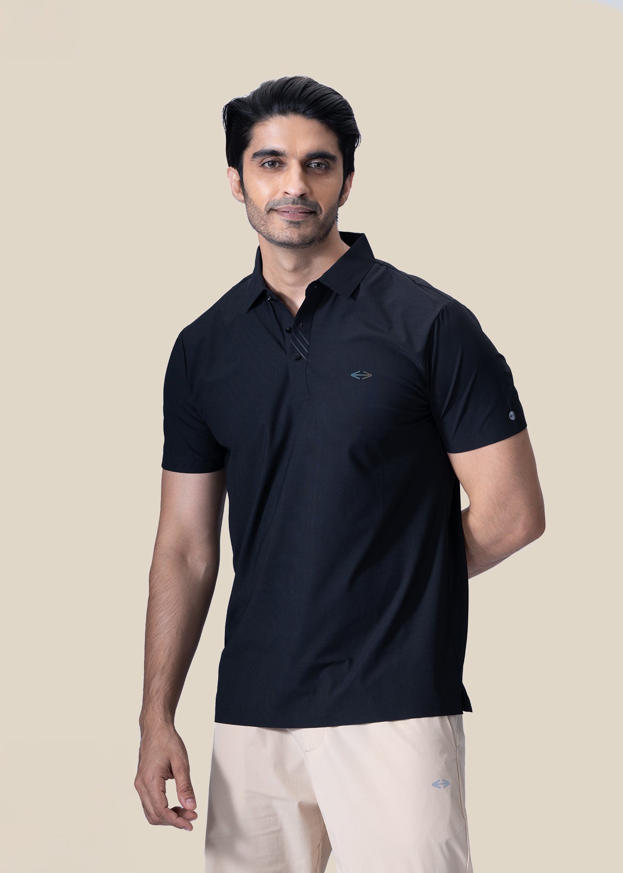Men Bonded Polo - Black - 1
