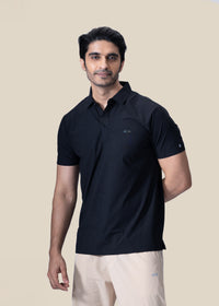 Men Bonded Polo - Black - 1