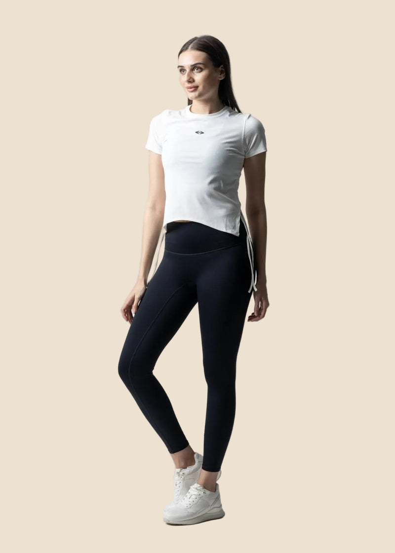 Women Side Tie Crop Top - White