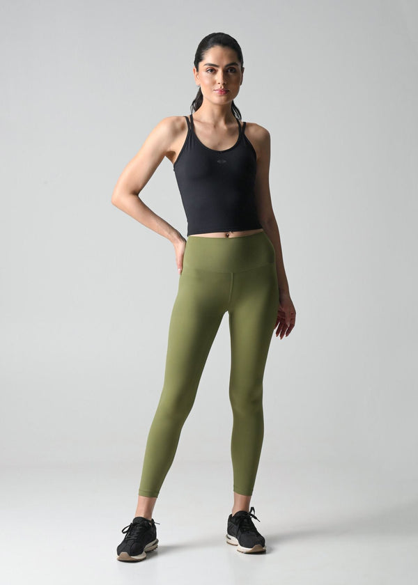 Women Slim Fit Leggings - Olive - 3