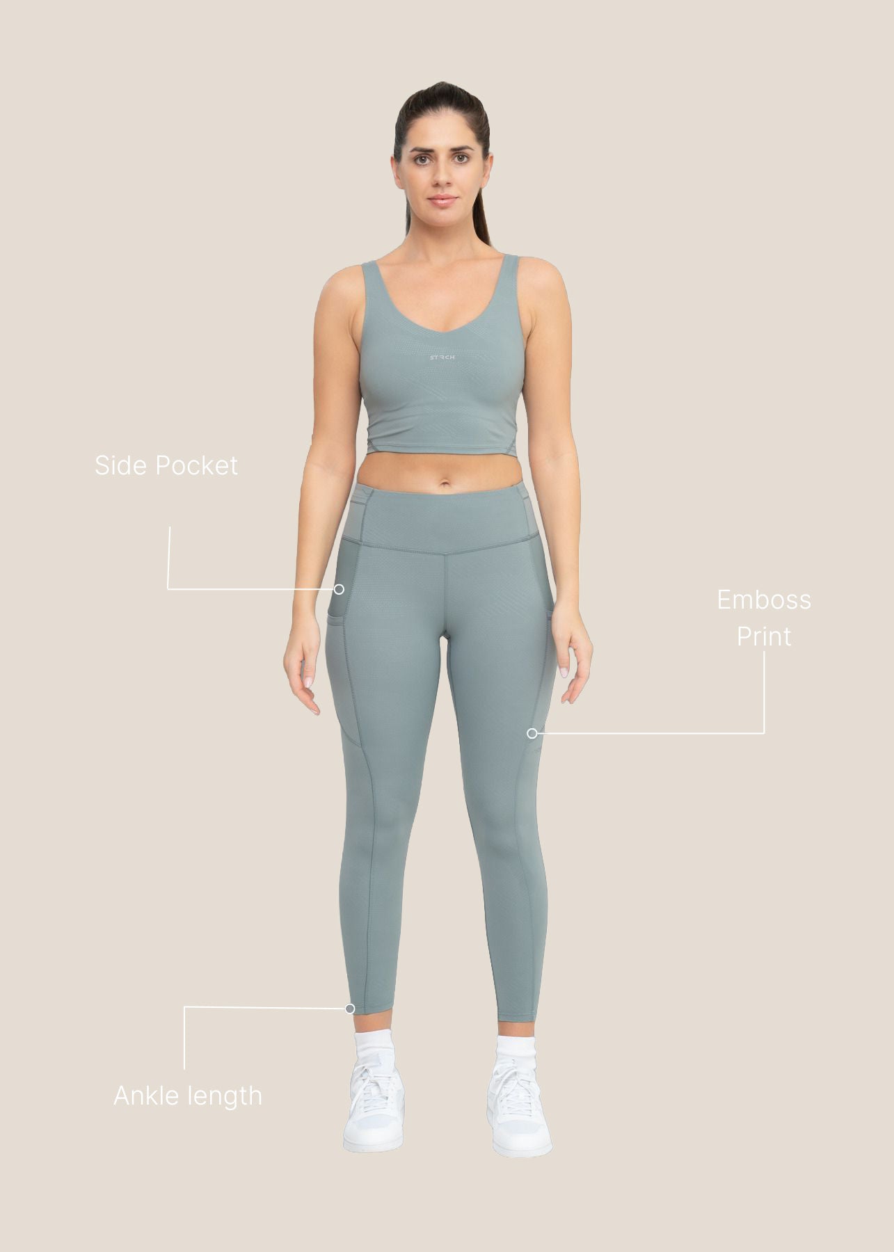 Play Core Embossed leggings - Green - 2