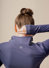 Women High Neck Zip Jacket - Lilac Blue - 5