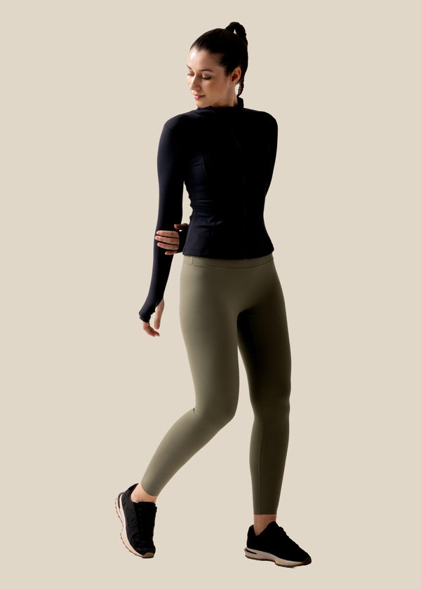 Women High Neck Zip Jacket - Black - 5