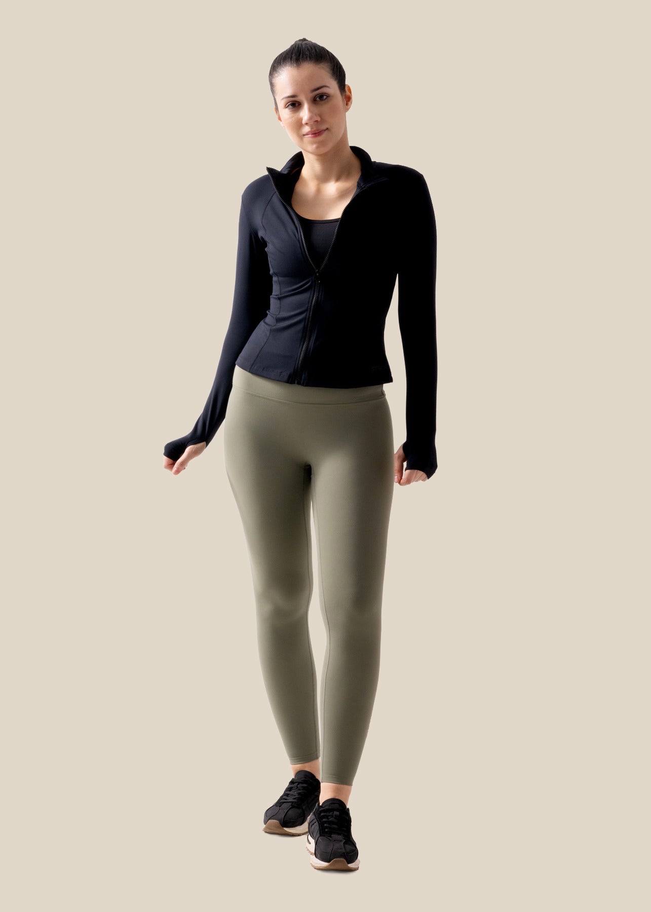 Women High Neck Zip Jacket - Black - 7