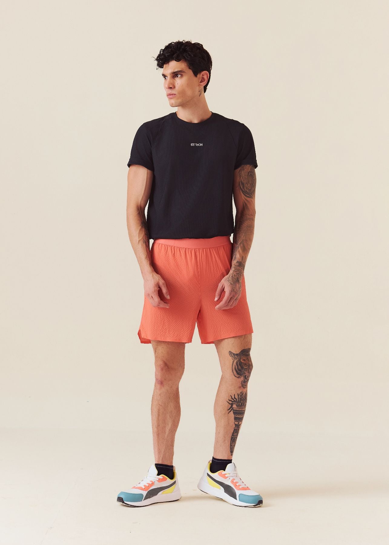 Men Quick Dry Workout Shorts - Coral - 5