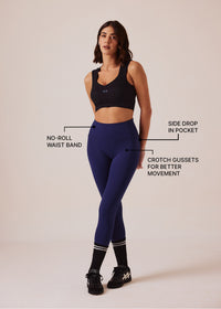 Women Gym-to-Yoga High Waist Leggings - Navy - 3