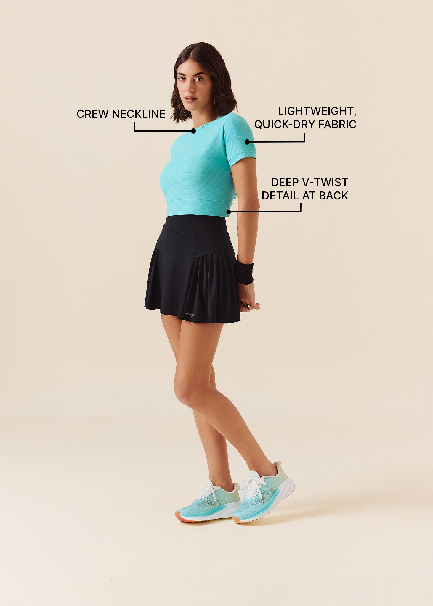 Women Quick Dry Workout Top - Turquoise - 3