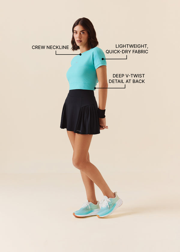 Women Quick Dry Workout Top - Turquoise - 3