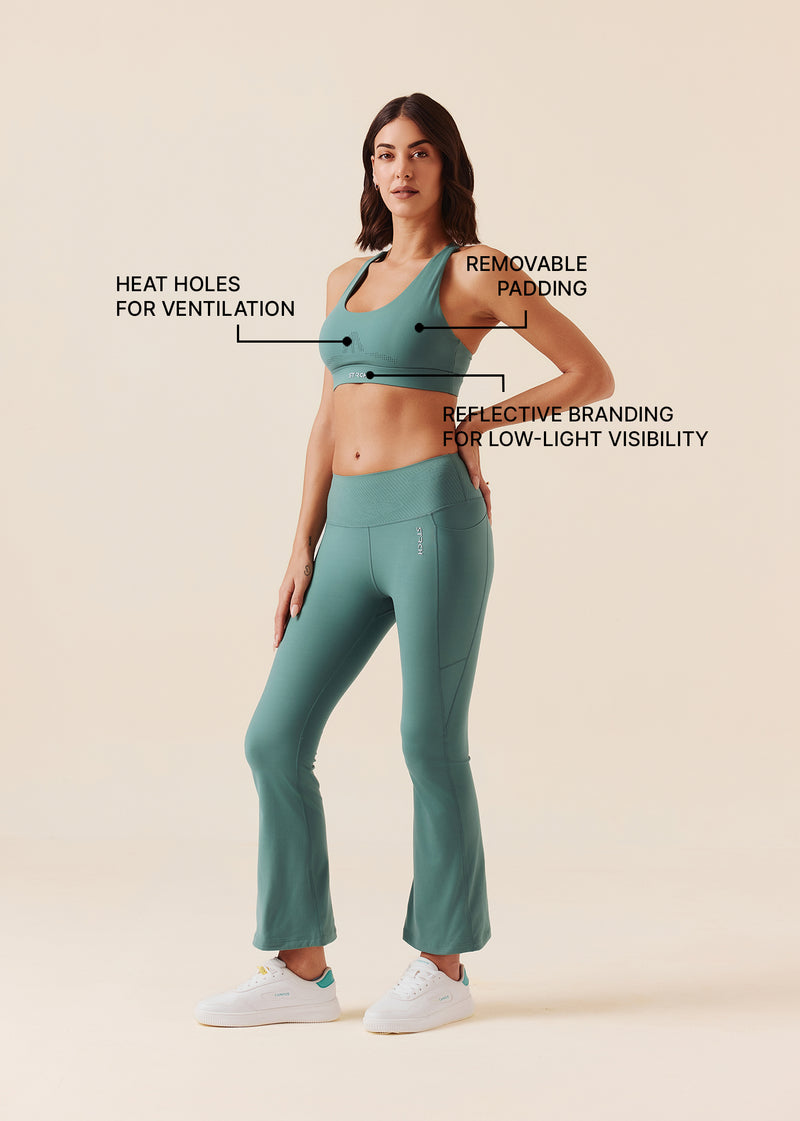 Low Impact Racerback Sports Bra- Vine Green
