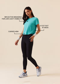 Women V-Back Tie Top - Turquoise - 2